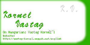 kornel vastag business card
